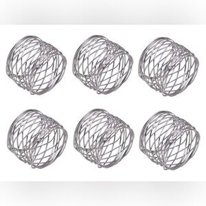 (12)‎ Alloy Silver Finish Modern Napkin Rings New In Box